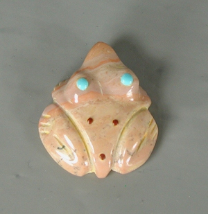 Authentic Native American Zuni frog fetish carving by Gordon Poncho