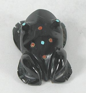 frog fetish carving of Acoma jet