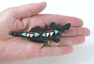 Authentic Native American Zuni Lizard fetish carving by Steve Natachu