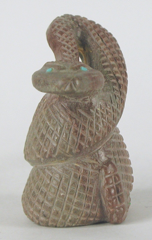 Authentic Native American Zuni Snake fetish carving of Picasso Marble by Paulette and Farlan Quam