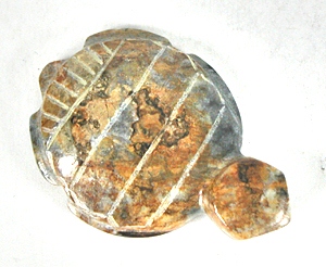 Authentic Native American Indian turtle fetish carving by Zuni artist Fred Weekoty