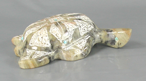 Authentic Native American Zuni Turtle fetish carving by Kenny Panteah
