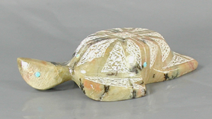 Authentic Native American Zuni Turtle fetish carving by Kenny Panteah