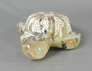 Authentic Native American Zuni Turtle fetish carving by Kenny Panteah