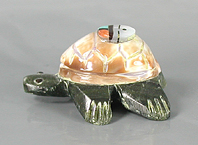 Authentic Native American Turtle Fetish Carving of serpentine by Zuni carver Fabian Homer