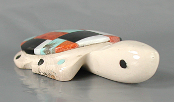 Authentic Native American Turtle Fetish Carving of mother of pearl by Zuni carver Cheryl Beyuka