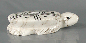 Authentic Native American Turtle Fetish Carving of alabaster by Zuni carver Terrence Martza