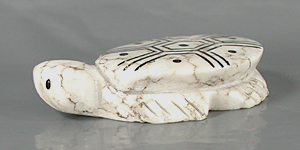 Authentic Native American Turtle Fetish Carving of alabaster by Zuni carver Terrence Martza
