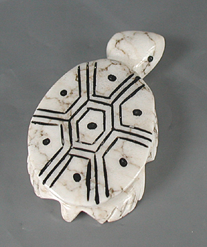 Authentic Native American Turtle Fetish Carving of alabaster by Zuni carver Terrence Martza