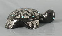Authentic Native American Turtle Fetish Carving of marble by Zuni carver Rosella Gonzales