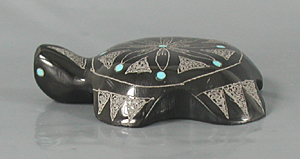 Authentic Native American Turtle Fetish Carving of marble by Zuni carver Rosella Gonzales