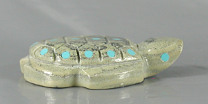 Authentic Native American Turtle Fetish Carving of serpentine by Zuni carver Amanda Suitza