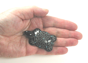 Authentic Native American Turtle Fetish Carving of marble by Zuni carver Johnathan Natewa