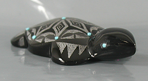 Authentic Native American Turtle Fetish Carving of marble by Zuni carver Johnathan Natewa