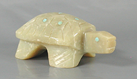 Authentic Native American Turtle Fetish Carving of serpentine by Navajo carver David Yazzie