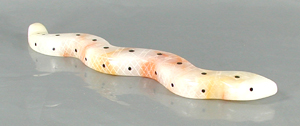 Snake Fetish Carving of onyx with inlaid jet eyes and power spots