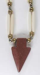 Authentic Native American Indian hairpipe necklace with pipestone catlinite arrowhead by Lakota artist Tony Monroe