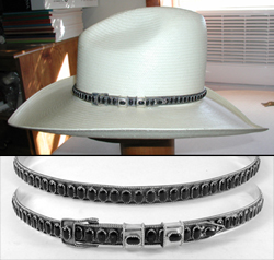 Authentic Native American Sterling Silver and Onyx Hat Band by Navajo James Freeland