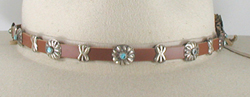 Authentic Native American brown Sterling Silver Concho Hat Band by Navajo artisan Joan Begay