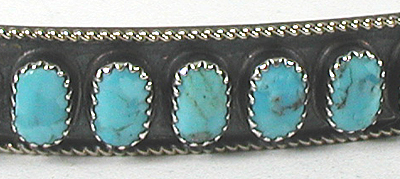 Authentic Native American Sterling Silver and Turquoise Hat Band by Navajo James Freeland