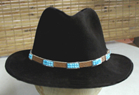 Authentic Native American Sterling Silver and Turquoise Hat Band by Navajo Aaron John