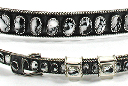Authentic Native American Sterling Silver and White Buffalo Stone Hat Band by Navajo James Freeland