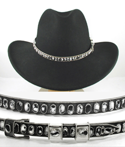 Navajo sterling silver and white buffalo stone hat band by James Freeland