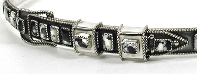 Authentic Native American Sterling Silver and White Buffalo Stone Hat Band by Navajo James Freeland