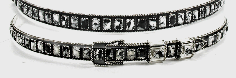 Authentic Native American Sterling Silver and White Buffalo Stone Hat Band by Navajo James Freeland