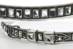 Authentic Native American Sterling Silver and White Buffalo Stone Hat Band by Navajo James Freeland