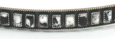 Authentic Native American Sterling Silver and White Buffalo Stone Hat Band by Navajo James Freeland