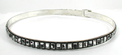Authentic Native American Sterling Silver and White Buffalo Stone Hat Band by Navajo James Freeland