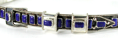 Authentic Native American Sterling Silver and Lapis Lazuli Hat Band by Navajo James Freeland
