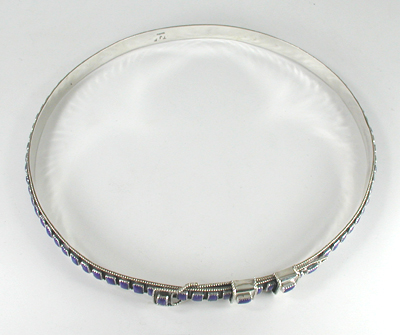 Authentic Native American Sterling Silver and Lapis Lazuli Hat Band by Navajo James Freeland