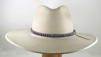 Authentic Native American Sterling Silver and Lapis Lazuli Hat Band by Navajo James Freeland