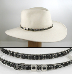 Authentic Native American Sterling Silver and Onyx Hat Band by Navajo James Freeland