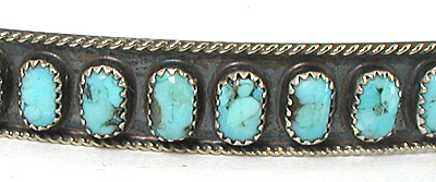Authentic Native American Sterling Silver and Turquoise Hat Band by Navajo James Freeland