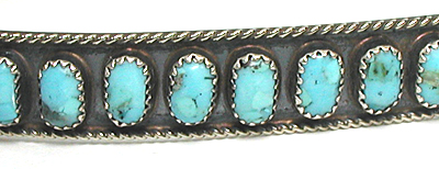 Authentic Native American Sterling Silver and Turquoise Hat Band by Navajo James Freeland