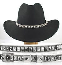 Authentic Native American Sterling Silver and white buffalo stone Hat Band by Navajo James Freeland