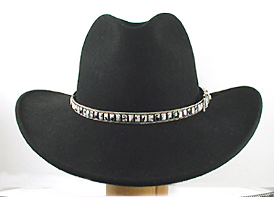 Authentic Native American sterling silver and White Buffalo hat band by Navajo silversmith James Freeland