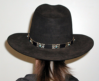 Authentic Native American Sterling Silver Concho Hat Band by Navajo Jimmie Jackson