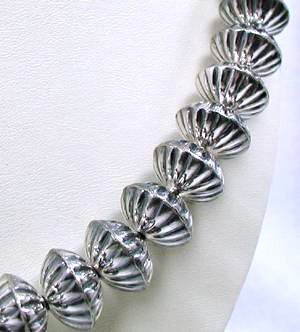 Navajo Sterling Silver Stamped Beads by Navajo Marie Yazzie