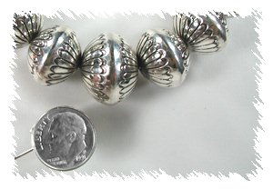 Navajo Sterling Silver Stamped Beads by Navajo Marie Yazzie