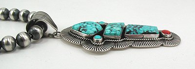 Navajo Sterling Silver Stamped Beads by Navajo Marie Yazzie