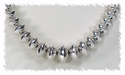 Navajo Sterling Silver Stamped Beads by Navajo Marie Yazzie