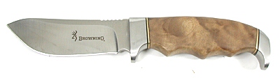Authentic Native American Browning Fixed blade knife with wolf inlay in grip by Navajo Paul Lansing