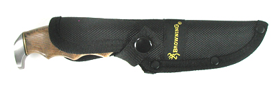 Browning fixed blade knife with sheath and eagle inlay detail