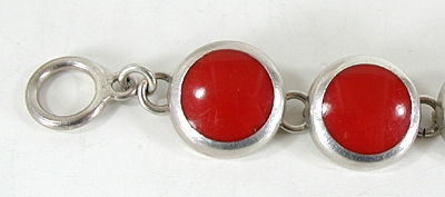 Mexican sterling silver Red Jasper Link bracelet size 7