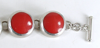 Mexican sterling silver Red Jasper Link bracelet size 7