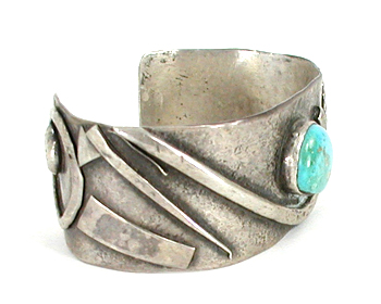 Mexican sterling silver and turquoise bracelet size 6 1/4 inch